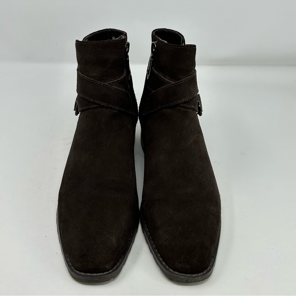 Blondo Chocolate Brown Waterproof Leather Ankle Boots Size 7.5 with Buckles - Picture 4 of 16